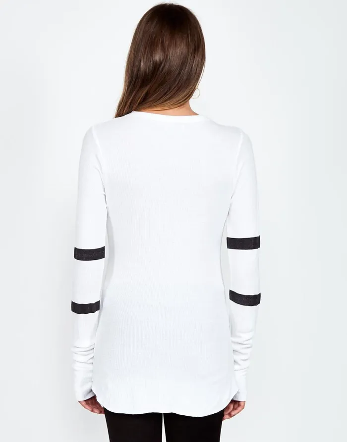 McKinley Pierced Biting Lip Face White Women039s Lauren Moshi Long Sleeve