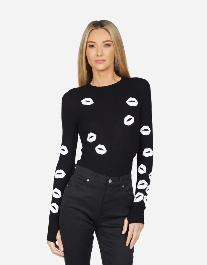 McKinley Scattered Lip Black Women039s Lauren Moshi Long Sleeve