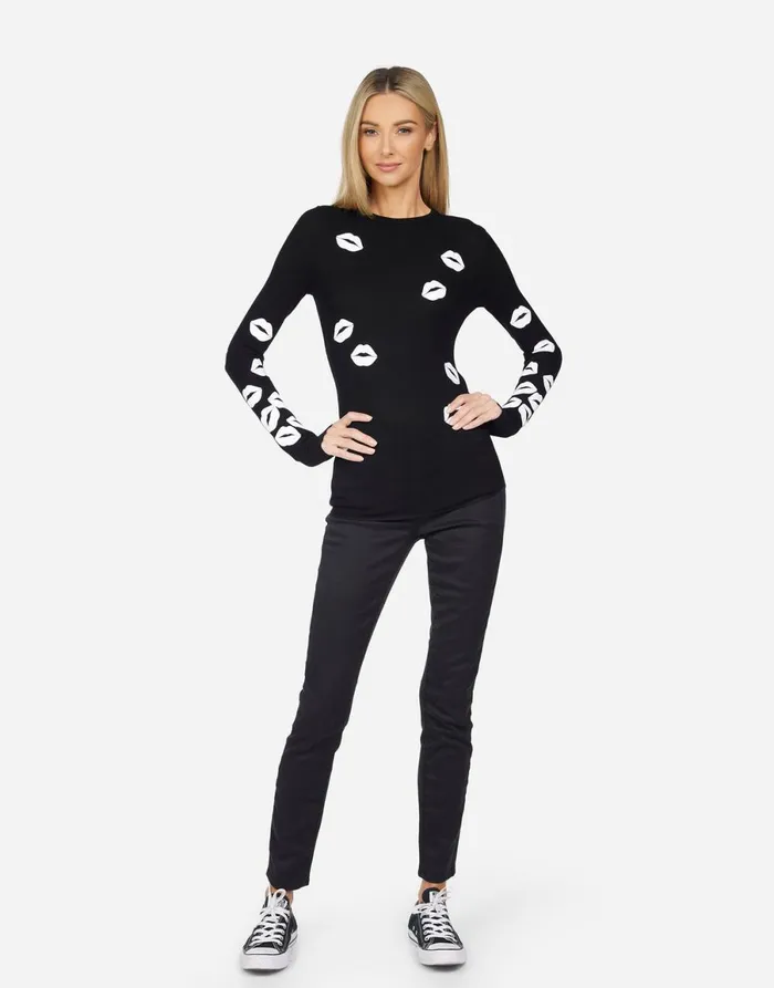 McKinley Scattered Lip Black Women039s Lauren Moshi Long Sleeve