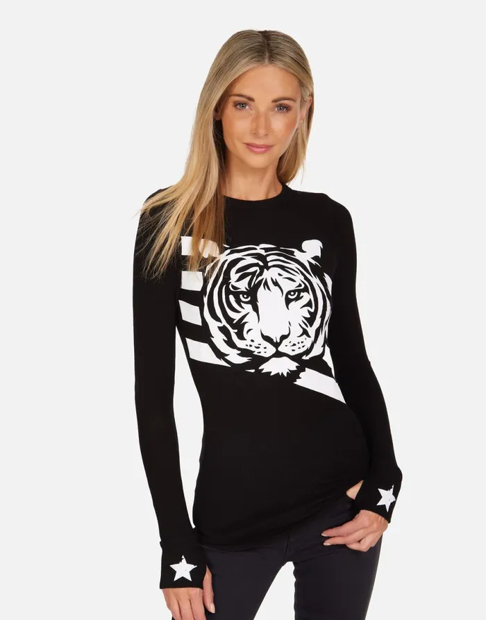 McKinley Tiger Stars U0026 Stripes Black Women039s Lauren Moshi Long Sleeve