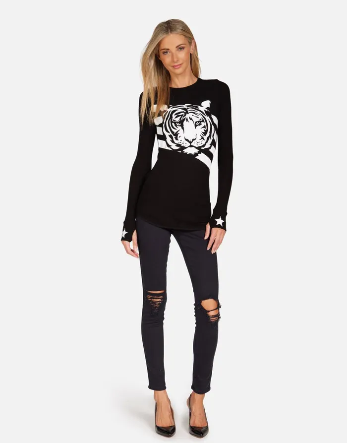 McKinley Tiger Stars U0026 Stripes Black Women039s Lauren Moshi Long Sleeve