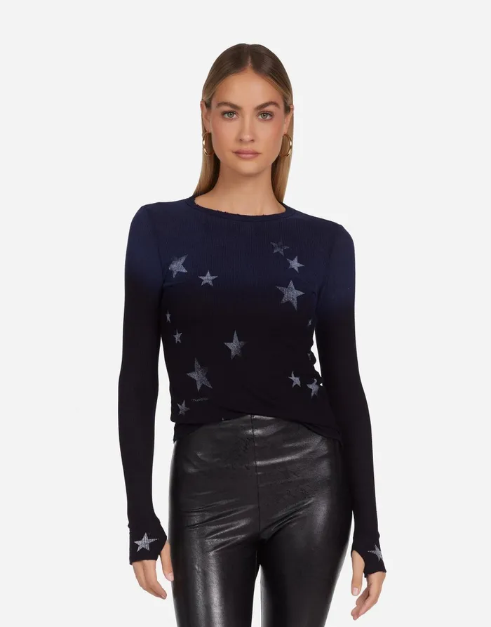 McKinley Vintage Stars Navy Ombre Women039s Lauren Moshi Long Sleeve