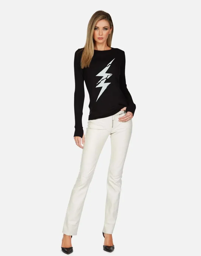 McKinley X Cracked Lightning Bolt Black Women039s Lauren Moshi Long Sleeve