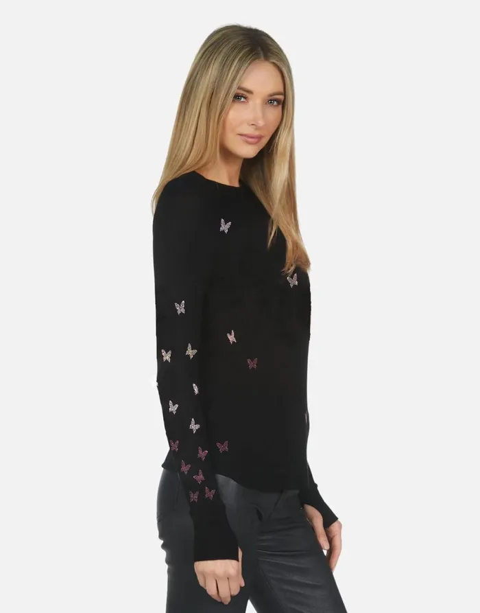 McKinley X Crystal Butterflies Black Women039s Lauren Moshi Long Sleeve