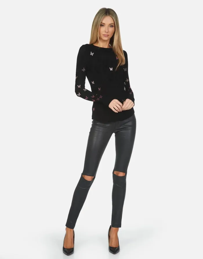 McKinley X Crystal Butterflies Black Women039s Lauren Moshi Long Sleeve