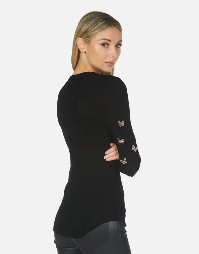 McKinley X Crystal Butterflies Black Women039s Lauren Moshi Long Sleeve