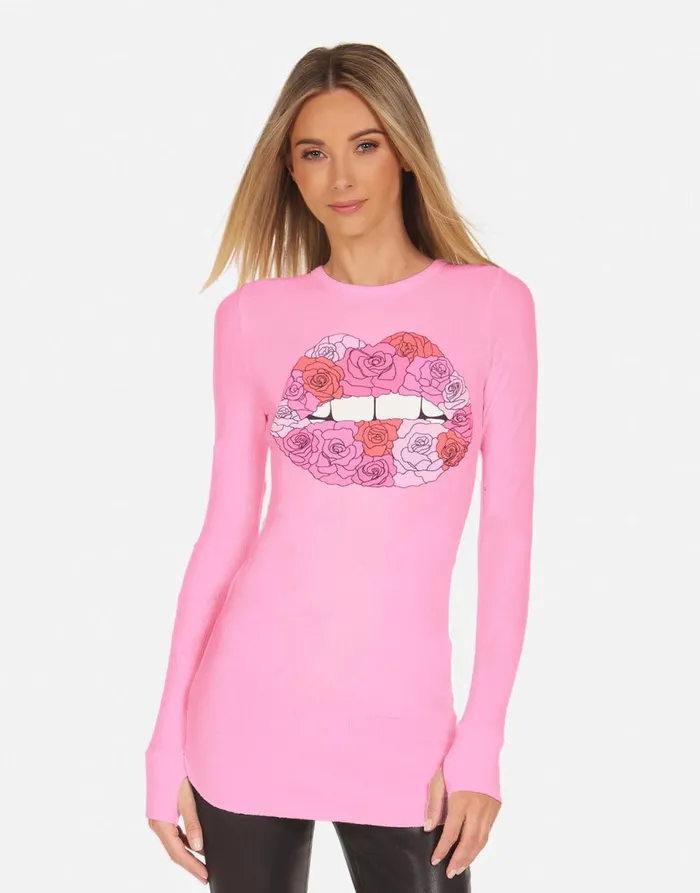 McKinley X Rose Lip Neon Pink Women039s Lauren Moshi Long Sleeve
