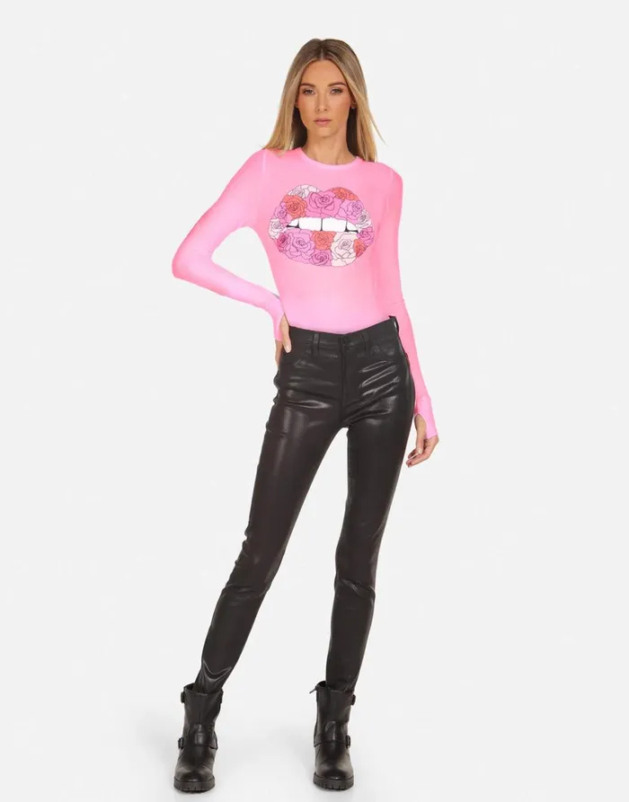 McKinley X Rose Lip Neon Pink Women039s Lauren Moshi Long Sleeve