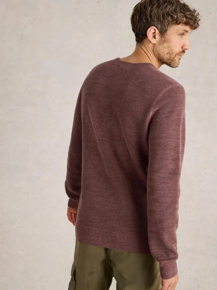 Men Attadale Crew Neck Jumper Dark Pink White Stuff Knitwear Men Attadale Crew Neck Jumper Dark Pink White Stuff Knitwear