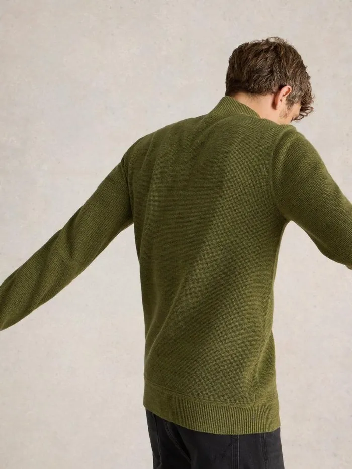 Men Attadale Funnel Neck Jumper Khaki Green White Stuff Knitwear Men Attadale Funnel Neck Jumper Khaki Green White Stuff Knitwear