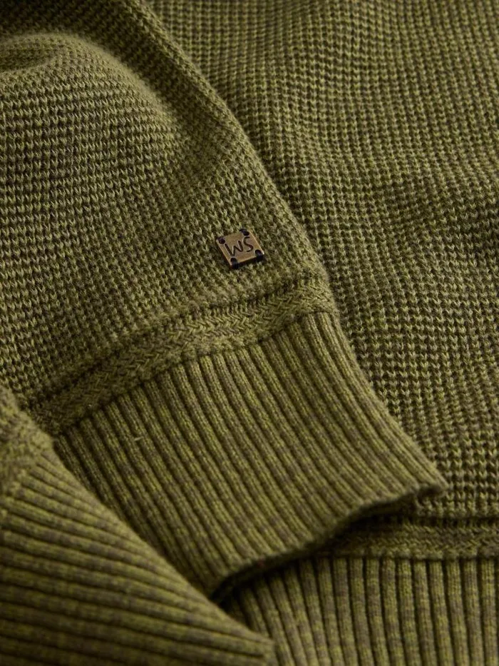 Men Attadale Funnel Neck Jumper Khaki Green White Stuff Knitwear Men Attadale Funnel Neck Jumper Khaki Green White Stuff Knitwear
