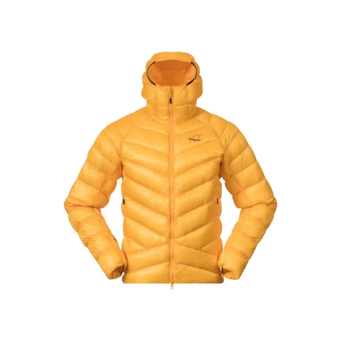 Men Bergans Of Norway Down Jackets Y Lightline Weightless Down Jacket Hood Mango Yellow