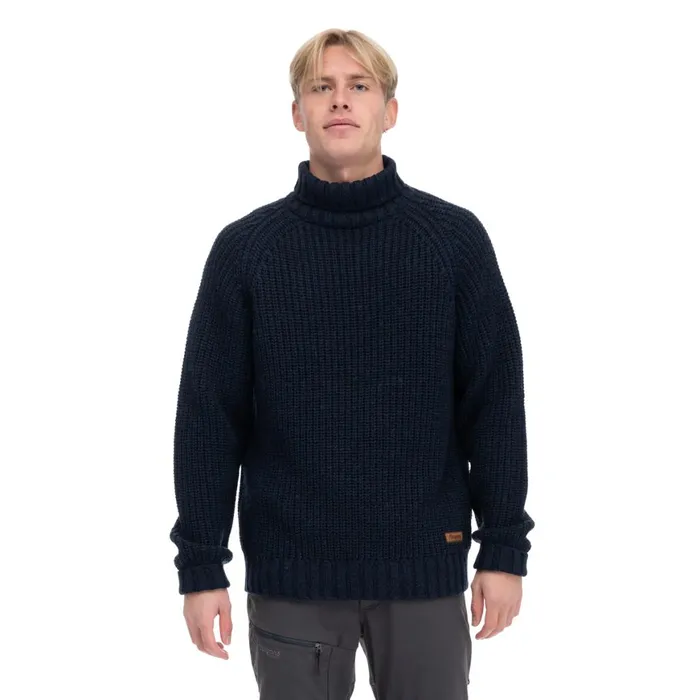 Men Bergans Of Norway Jumpers And Long Sleeves Nordmarka Merino High Neck Jumper Navy