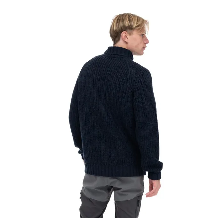 Men Bergans Of Norway Jumpers And Long Sleeves Nordmarka Merino High Neck Jumper Navy