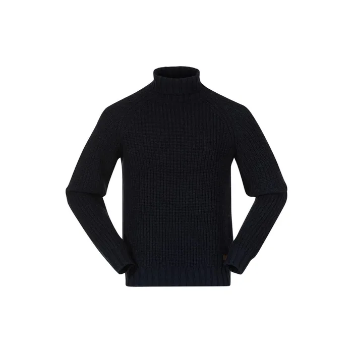 Men Bergans Of Norway Jumpers And Long Sleeves Nordmarka Merino High Neck Jumper Navy