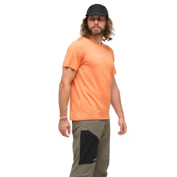 Men Bergans Of Norway TShirts Vaagaa Explore Merino Tee Faded Orange
