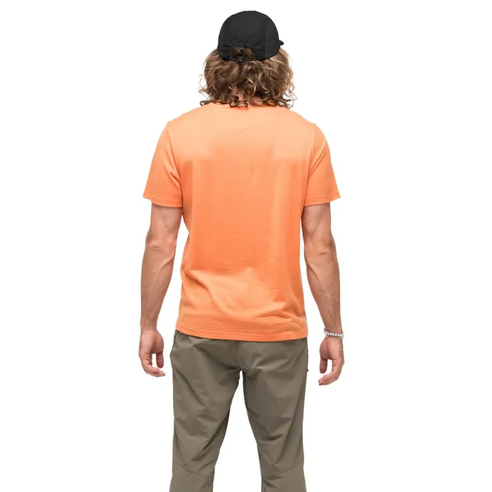 Men Bergans Of Norway TShirts Vaagaa Explore Merino Tee Faded Orange
