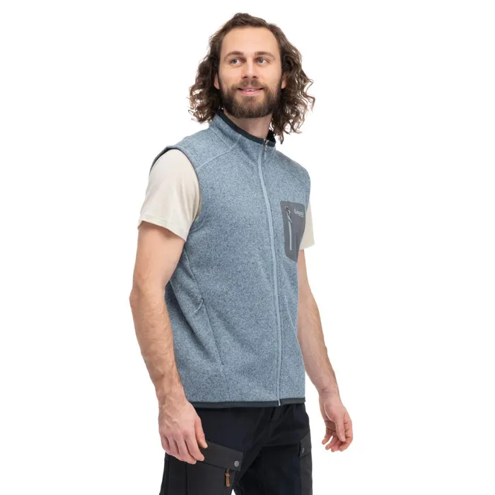 Men Bergans Of Norway Vests Kamphaug Knitted Vest Husky Blue
