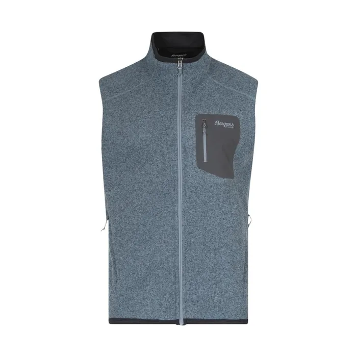 Men Bergans Of Norway Vests Kamphaug Knitted Vest Husky Blue