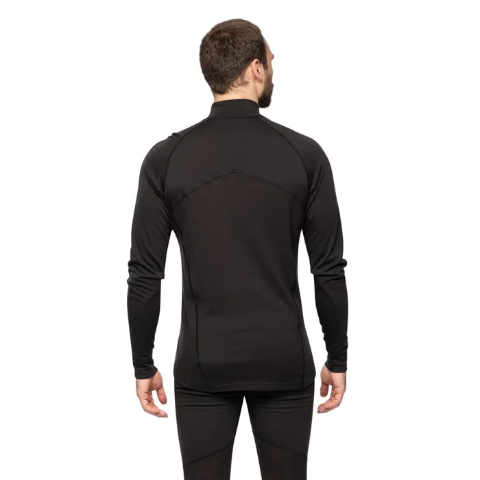 Men Bergans Of Norway Wool Longsleeved Shirts InnerPure Merino Half Zip Black