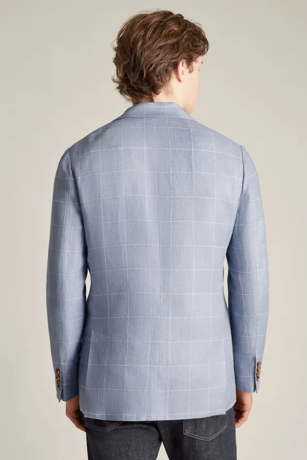 Men Bonobos Blazers and Sport Coats Effortlessly Refined Bonobos Jetsetter Unconstructed Blazer Light Blue Windowpane