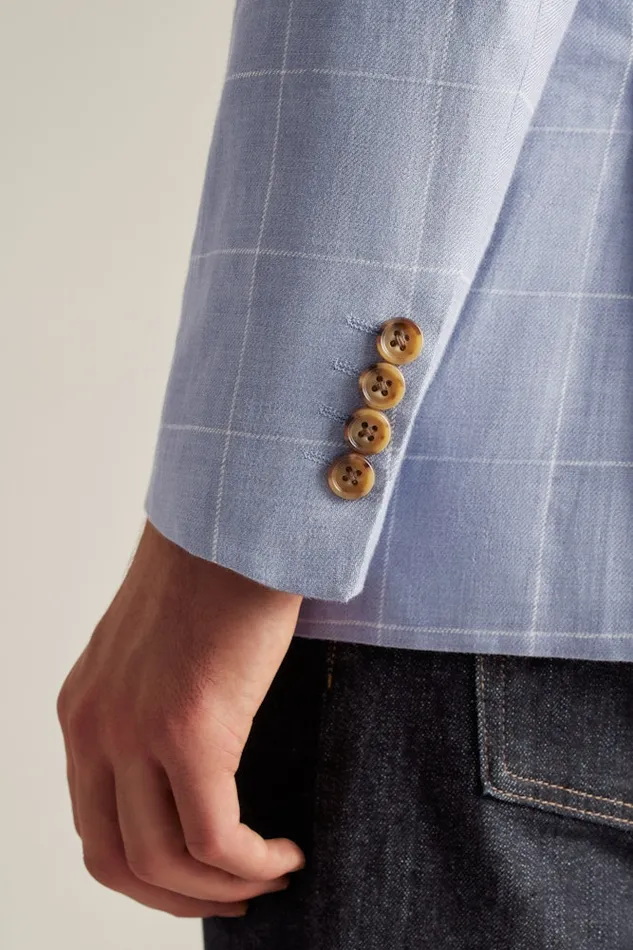 Men Bonobos Blazers and Sport Coats Effortlessly Refined Bonobos Jetsetter Unconstructed Blazer Light Blue Windowpane