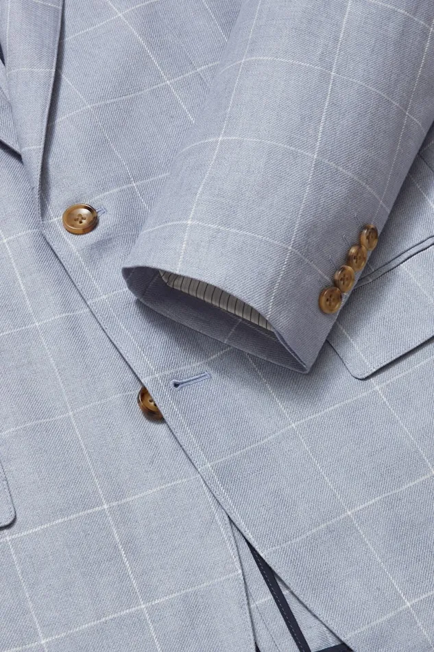 Men Bonobos Blazers and Sport Coats Effortlessly Refined Bonobos Jetsetter Unconstructed Blazer Light Blue Windowpane