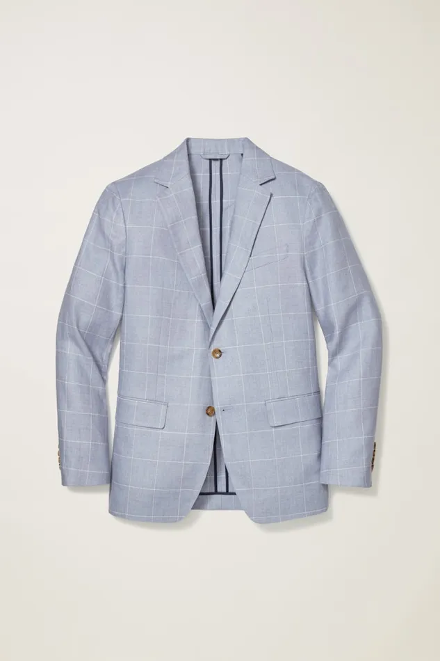 Men Bonobos Blazers and Sport Coats Effortlessly Refined Bonobos Jetsetter Unconstructed Blazer Light Blue Windowpane