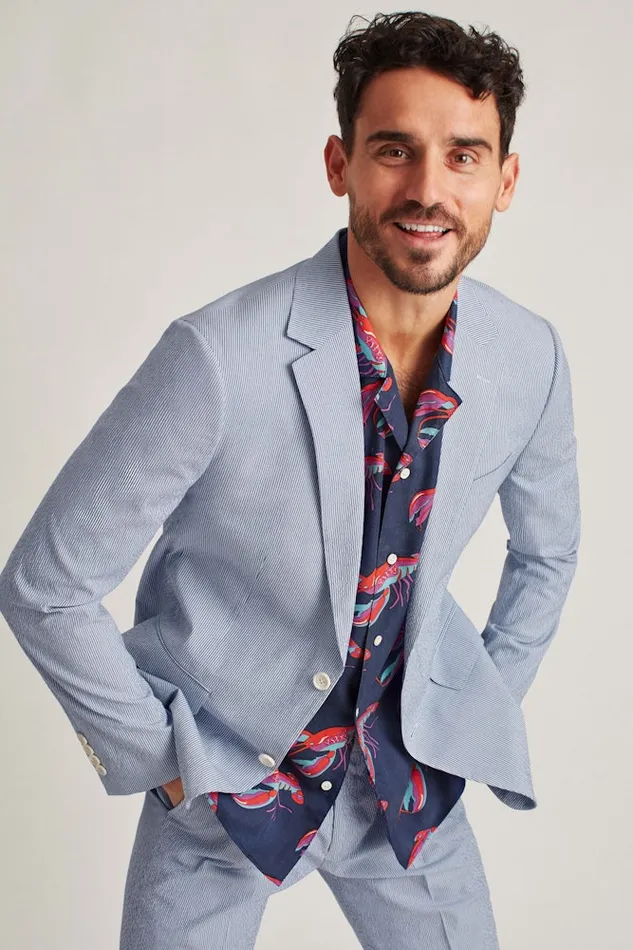 Men Bonobos Blazers and Sport Coats Italian Stretch Seersucker Suit Jacket 8211 White and Navy Suit Jacket Blue Stripe Men Bonobos Blazers and Sport Coats Italian Stretch Seersucker Suit Jacket 8211 White and Navy Suit Jacket Blue Stripe
