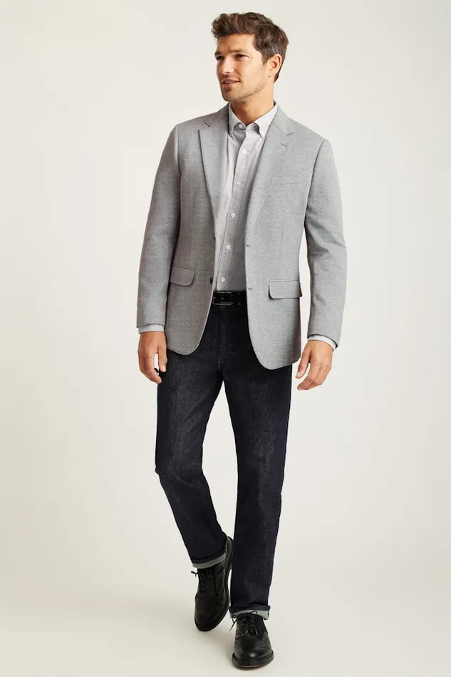 Men Bonobos Blazers and Sport Coats Knit Blazer Light Grey