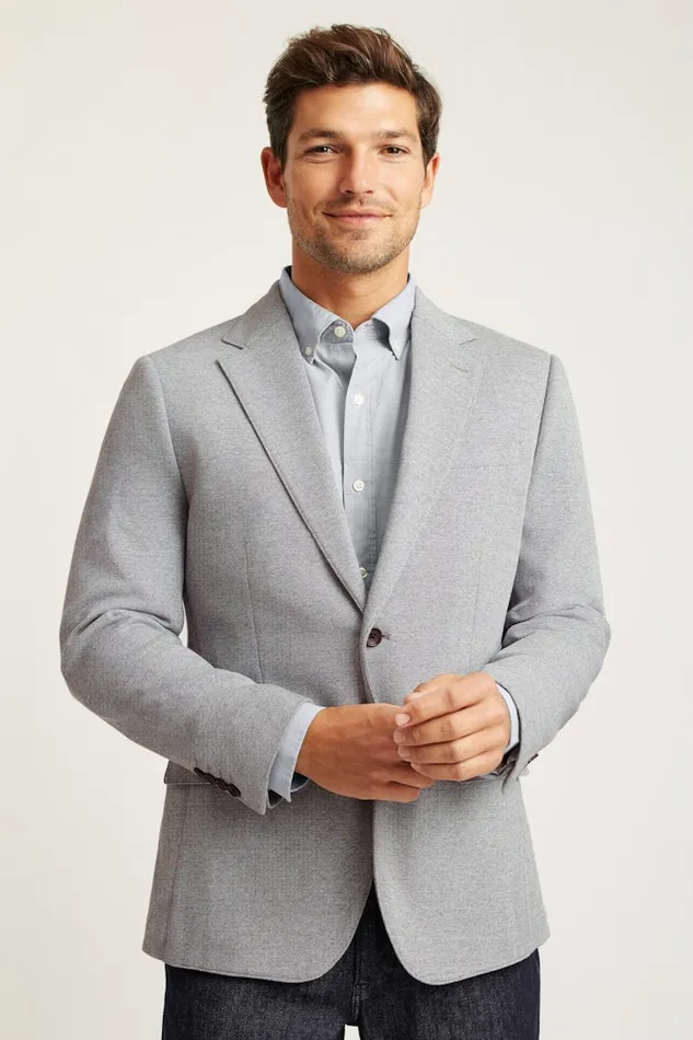 Men Bonobos Blazers and Sport Coats Knit Blazer Light Grey