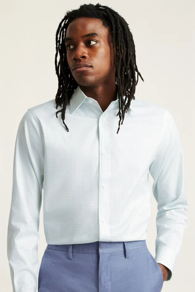 Men Bonobos Business Casual Shirts Easy WrinkleResistant Bonobos Weekday Warrior Dress Shirt Teal Check