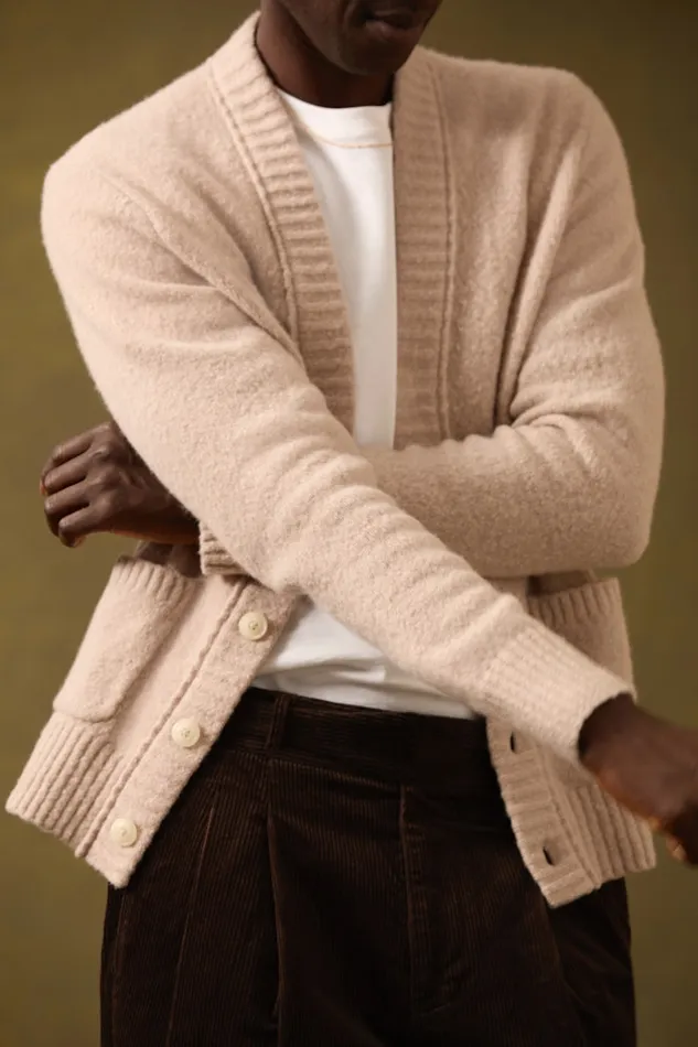 Men Bonobos Cardigan Sweaters Boucle Cardigan Ivory Men Bonobos Cardigan Sweaters Boucle Cardigan Ivory
