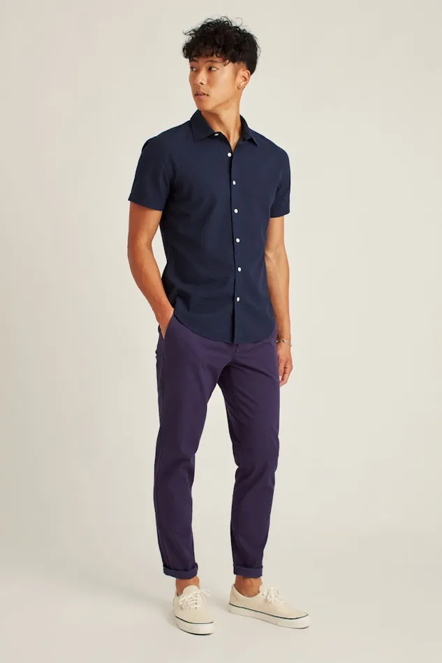 Men Bonobos Casual Shirts Button Up Your Style With Bonobos039 Riviera Short Sleeve Shirt Blue Black Seersucker Check