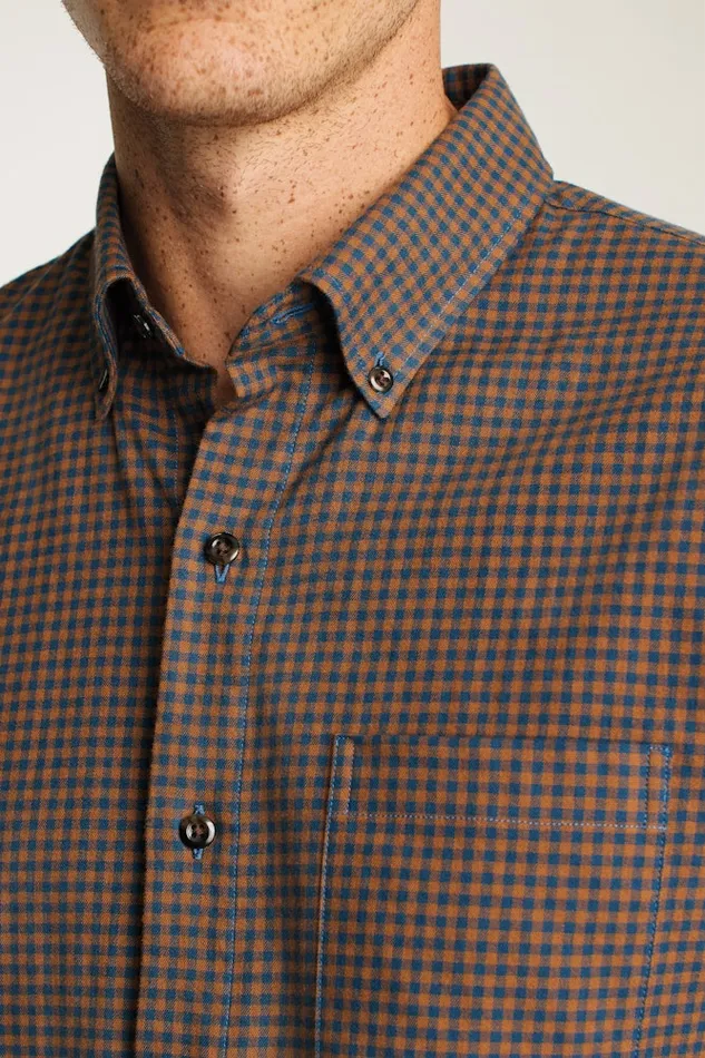 Men Bonobos Casual Shirts Stretch Lightweight Flannel Shirt Navy Blue Rust Check Men Bonobos Casual Shirts Stretch Lightweight Flannel Shirt Navy Blue Rust Check