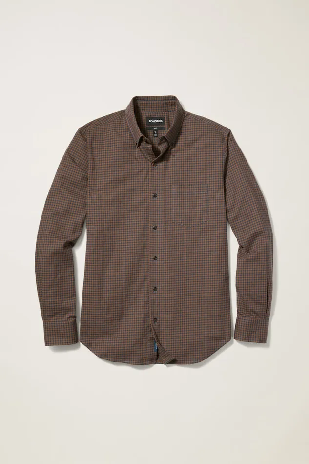 Men Bonobos Casual Shirts Stretch Lightweight Flannel Shirt Navy Blue Rust Check Men Bonobos Casual Shirts Stretch Lightweight Flannel Shirt Navy Blue Rust Check