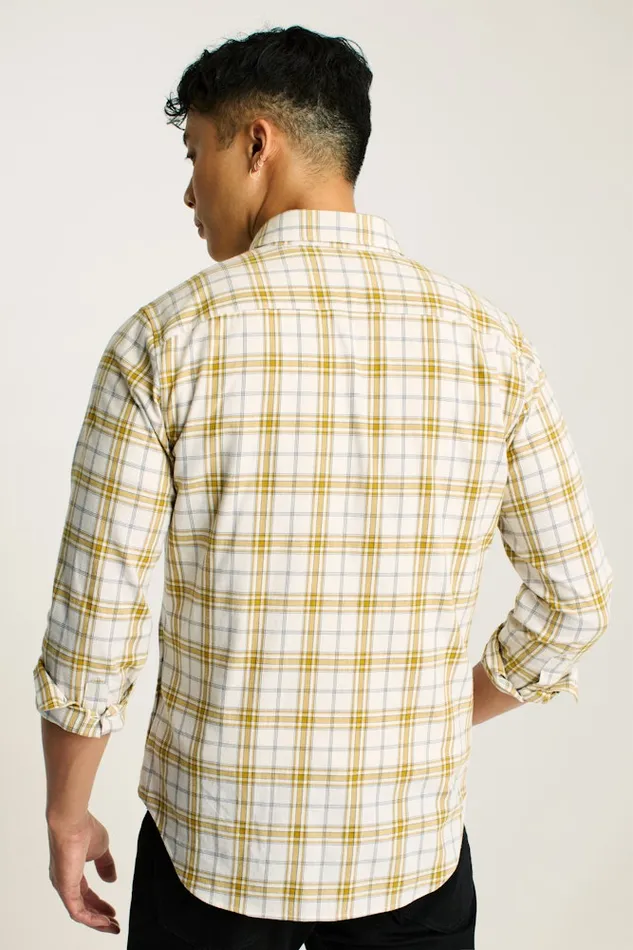 Men Bonobos Casual Shirts Stretch Lightweight Flannel Shirt Olive Khaki Plaid