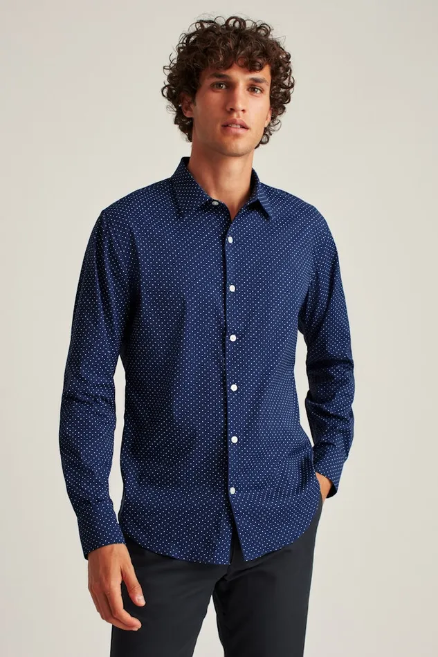 Men Bonobos Casual Shirts Tech Button Down Shirt Deep Blue Bay Dot Men Bonobos Casual Shirts Tech Button Down Shirt Deep Blue Bay Dot