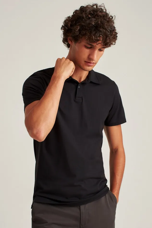 Men Bonobos Golf Polos and Tops Jetsetter Performance Polo Jet Black