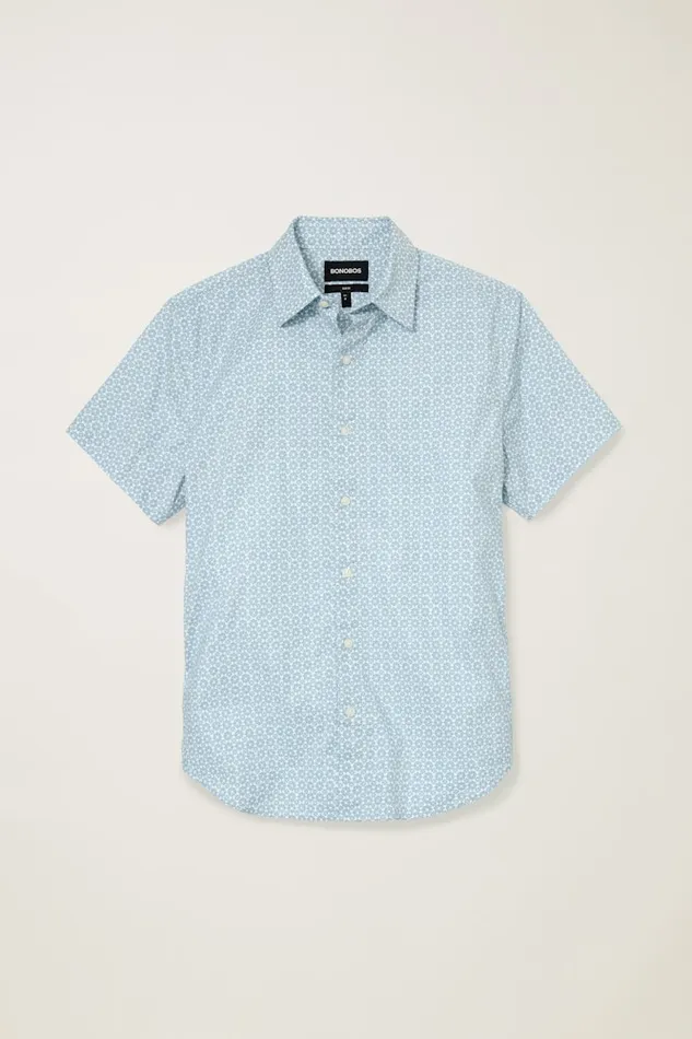Men Bonobos Short Sleeve Shirts Button Up Your Style With Bonobos039 Riviera Short Sleeve Shirt Light Blue Prism Geo Men Bonobos Short Sleeve Shirts Button Up Your Style With Bonobos039 Riviera Short Sleeve Shirt Light Blue Prism Geo