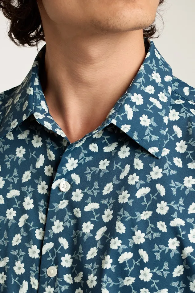 Men Bonobos Short Sleeve Shirts Tech Short Sleeve Shirt Blue Floral Branch Men Bonobos Short Sleeve Shirts Tech Short Sleeve Shirt Blue Floral Branch