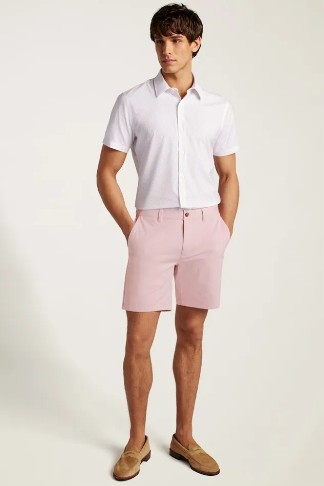 Men Bonobos Short Sleeve Shirts Tech Short Sleeve Shirt Lilac Gomez Geo