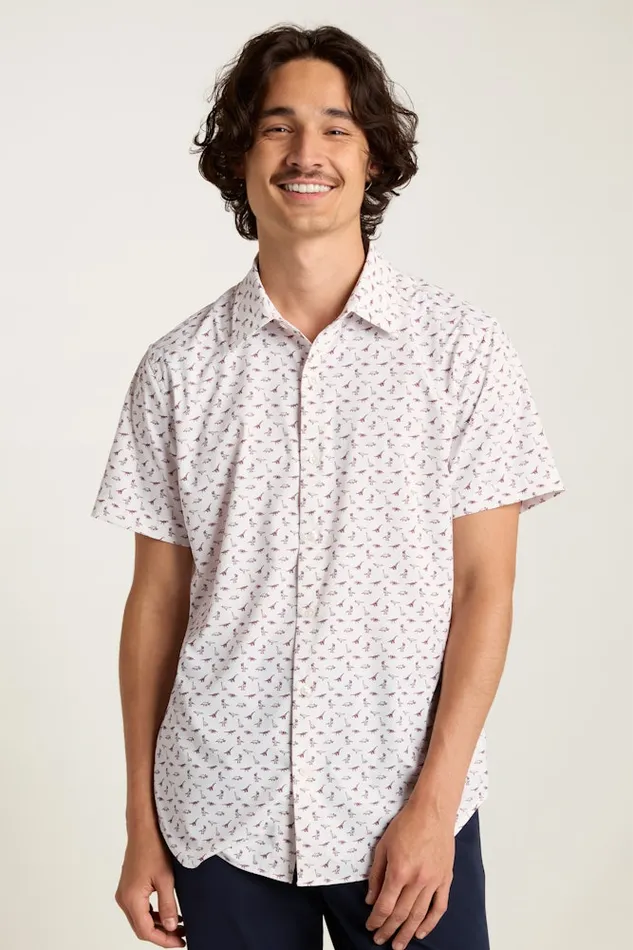 Men Bonobos Short Sleeve Shirts Tech Short Sleeve Shirt White Dino 3d Glasses Men Bonobos Short Sleeve Shirts Tech Short Sleeve Shirt White Dino 3d Glasses