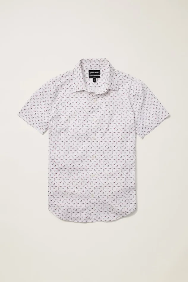 Men Bonobos Short Sleeve Shirts Tech Short Sleeve Shirt White Dino 3d Glasses Men Bonobos Short Sleeve Shirts Tech Short Sleeve Shirt White Dino 3d Glasses