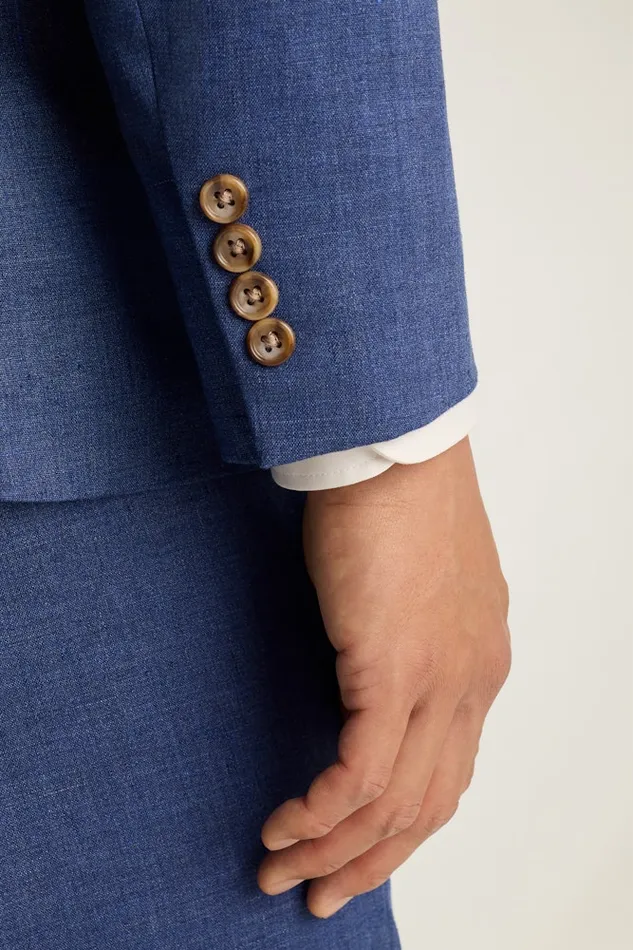 Men Bonobos Suits Jetsetter Italian Linen Double Breasted Suit Bright Navy