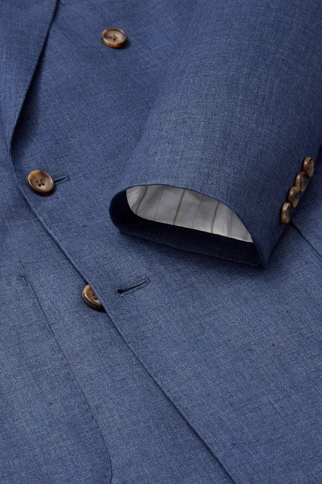Men Bonobos Suits Jetsetter Italian Linen Double Breasted Suit Bright Navy
