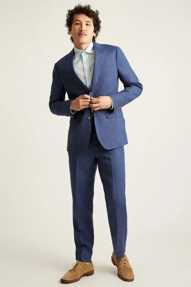 Men Bonobos Suits Jetsetter Italian Linen Suit Bright Navy