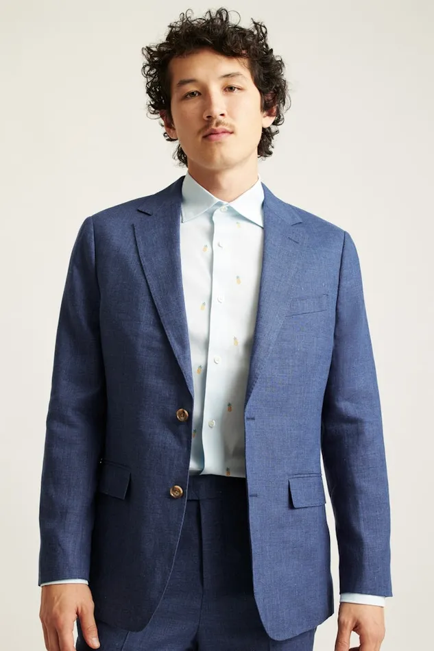 Men Bonobos Suits Jetsetter Italian Linen Suit Bright Navy