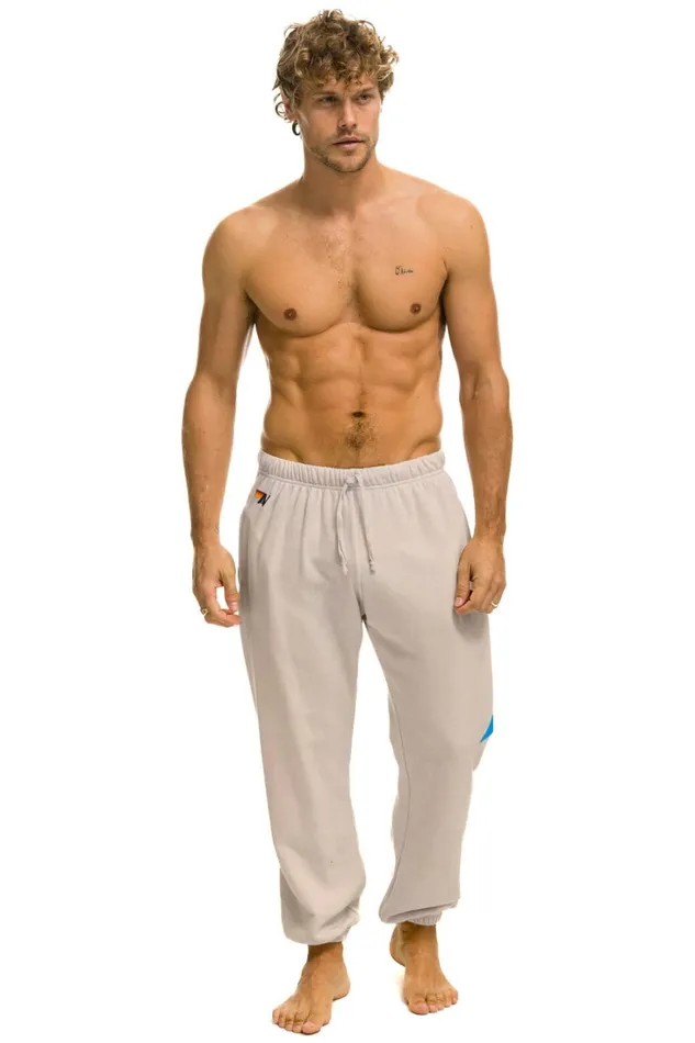 Men Bottoms Aviator Nation BOLT SWEATPANTS 8211 SAND BLUE