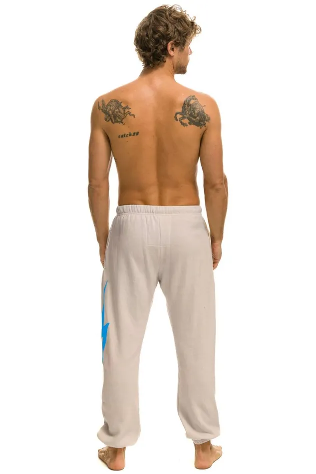 Men Bottoms Aviator Nation BOLT SWEATPANTS 8211 SAND BLUE